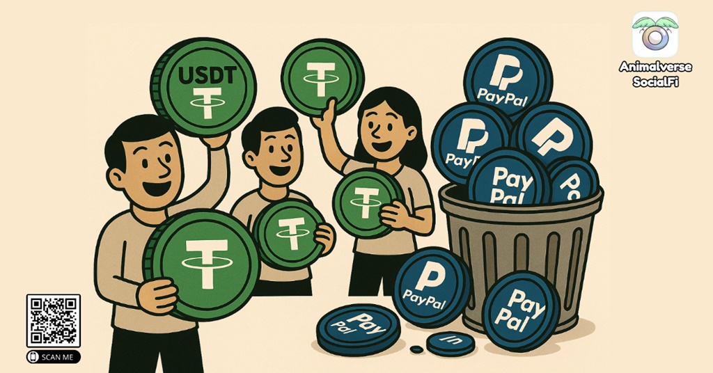 Paypal is down as more people use USDT Crypto