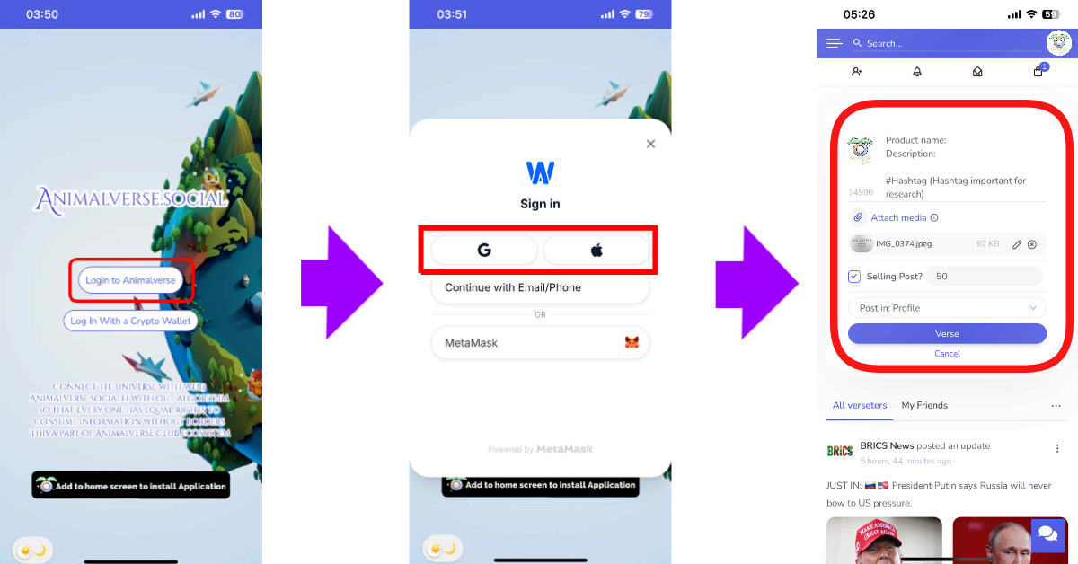 Step to sale product on Black marketplace