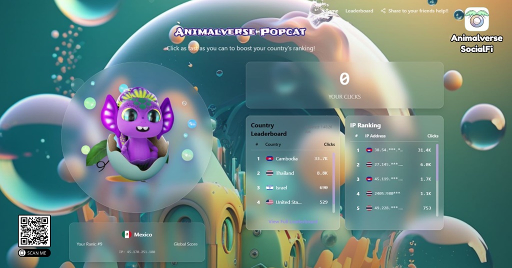 Animalverse Popcat Game Global click war