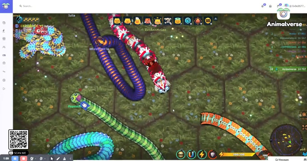 Playing Little Big Snake on Animalverse.social