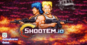 ShootEm.io on Animalverse.social is an IO game where you drive around place walls destroy the map and kill other players to make it to the top of the leaderboard 1