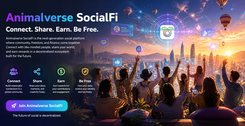 Animalverse SoicialFi is a web3 social media with financial and gaming platform designed to connect users around the world with the influence of Anireion algorithms, promoting equal access to information. The platform aims to create a decentralized environment where users can freely share and consume content and send digical asset cryptocurency, which is fully consistent with the principles of blockchain technology
