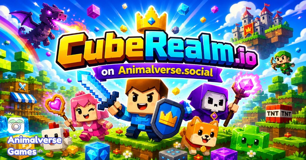 CubeRealm.io on Animalverse.social is a captivating online block game inspired by classics like Minecraft and Terraria. In this immersive world youll gather resources craft tools. CubeR
