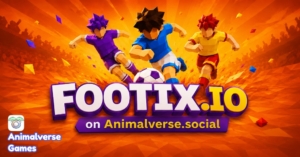 Footix.io on Animalverse.social is a vibrant football game rocking the stadium with multiplayer. Together with your teammates get the highest score to become the champion 1