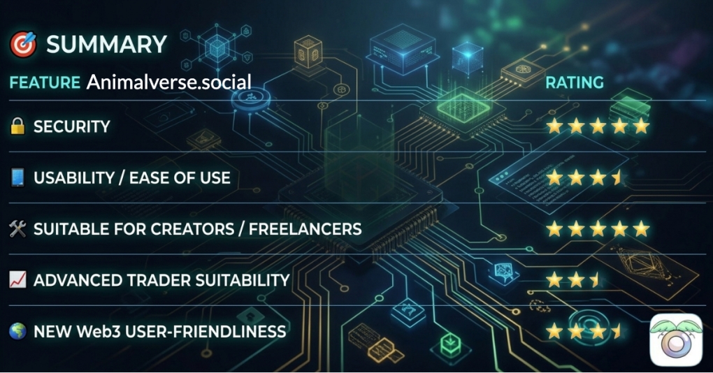 In summary, the Animalverse SocialFi app...