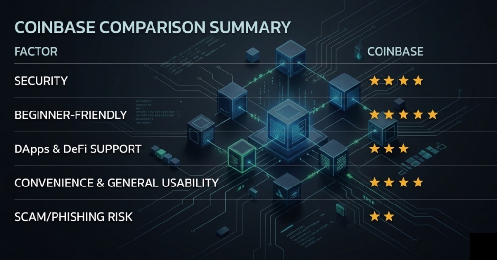 Summary of the Coinbase Wallet app.