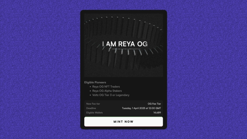 Reya Network update If you participated during Season OG, then you can mint this Reya OG NFT