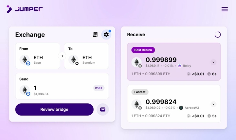 เพิ่มเติม: บริดจ์ไป Soneium เดี๋ยวนี้ Jumper Exchange เค้ารองรับแล้วนะครับ ค่า fee ถูก ได้ลุ้น Relay Protocol ด้วย