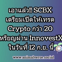 เอาแล้ว!! SCBX เตรียมเปิดให้เทรด Crypto กว่า 20 เหรียญผ่าน InnovestX ในวันที่ 12 ก.ย. นี้
