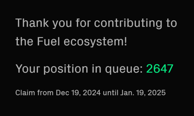 $FUEL เปิดเคลมแล้ว ใช้ระบบเข้าคิวเคลม