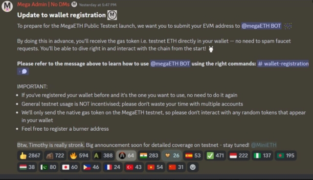 MegaETH เปิดให้ลงทะเบียนเพื่อขอรับ testnet ETH เมื่อ Public Testnet เปิดตัว