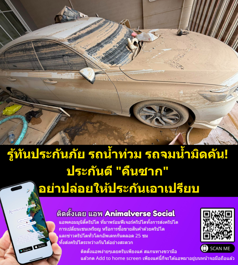 รถจมน้ำมิดคัน! ประกันตี "คืนซาก" (Total Loss) จ่ายแค่ 70% ของทุนประกัน... แต่เรายังผ่อนไม่หมด?