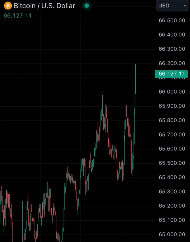 JUST IN: $66,000 Bitcoin