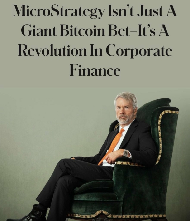 JUST IN: Michael Saylor featured on the latest cover of Forbes as "The Bitcoin Alchemist."