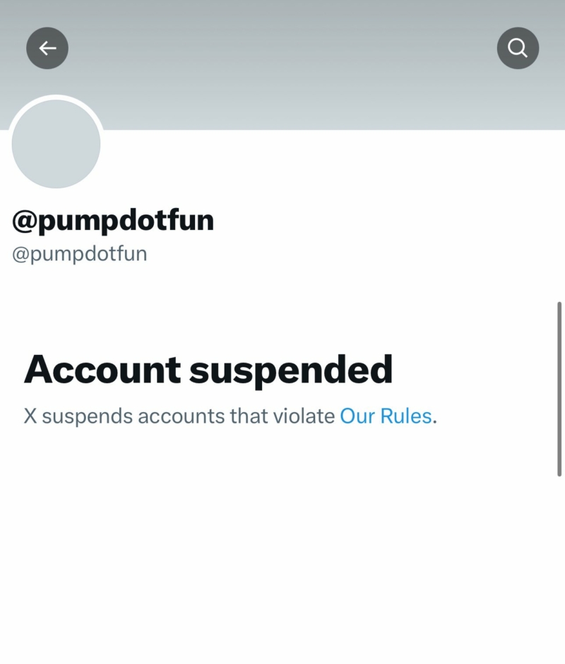 JUST IN: X suspends crypto meme coin platform Pump․fun