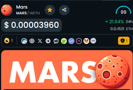 Day 7 and still 1 trending on Ethereum We are heading to Mars with Elon Musk