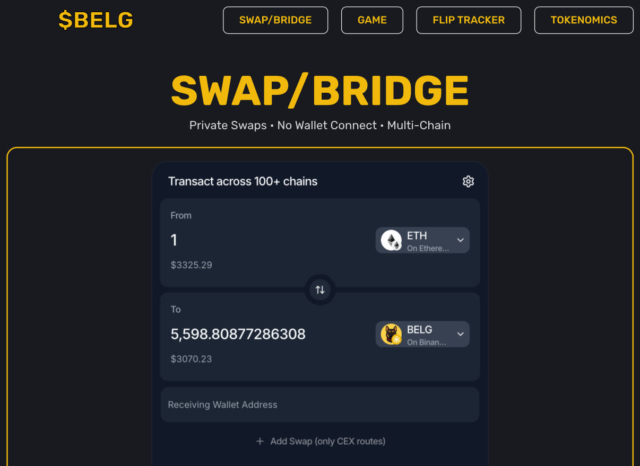BelgSwap delivers private, compliant cross-chain swaps across Cardano, Ethereum, BNB, Solana, XRP and many more.