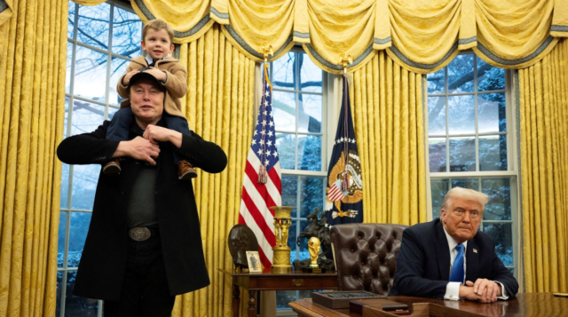 Elon Musk made DOGE a family affair to humanize his image Hadas Gold Elon Musk carries his son X Æ A-Xii on his shoulders while speaking as US President Donald Trump looks on in the Oval Office of the White House. Tuesday’s press conference in the Oval Office was already unusual, with Elon Musk standing behind President Donald Trump at the Resolute Desk to talk about the Department of Government Efficiency – illustrating the power the world’s richest man now holds. But there was another layer of novelty. Musk’s 4-year-old son, X Æ A-Xii (known as “X”), stood alongside his famous father and the President sharply dressed and well-behaved, yet still a child. Case in point: He stuck his fingers in his father’s ear, wiggled around and at one point even picked his nose. It was a humanizing moment for Musk, who has dominated politics and the news since blazing into and upending Washington. But it was also a window into Musk’s very unusual, and sometimes turbulent, private life. X is one of Musk’s 12 children, the first of three with the musician known as Grimes. He is the child most often seen publicly by Musk’s side. In Walter Isaacson’s authorized biography of Musk, X is often described as being scooped up by his father to attend meetings or wander construction sites. He even sat on his father’s lap during Time magazine’s ceremony celebrating Musk as Person of the Year in 2021. “X had an otherworldly sweetness that calmed and beguiled Musk, who craved his presence. He took X everywhere,” Isaacson wrote. Musk seemed to relish in the attention his son received on Tuesday, posting photos and videos from the event on X. He replied with a heart and smiley emoji to a side-by-side image of his son at the Resolute Desk to a famous photo of former President John F. Kennedy and his son, John Jr., peeking out from under the same table. “Yes,” Musk replied to venture capitalist Katherine Boyle when she posted: “Normalize children being everywhere,” alongside a photo of X in the Oval Office. X is often in the public eye more so than Musk’s other children, some of whom are now grown adults. Isaacson wrote in his book that his elder children would sometimes beg their famous father not to post photos of them on social media. Musk has a contentious relationship with his daughter, Vivian, who at age 18 officially changed her name and gender from male to female – and disassociated herself from her father who has spoken out against transgender rights. “I no longer live with or wish to be related to my biological father in any way, shape or form,” Vivian wrote in her court petition. Musk said in an interview last year that he “lost my son, essentially,” adding that his son was “dead, killed by the woke mind virus.” Not everyone was pleased with X’s appearance in the Oval Office, with some questioning how appropriate it was to subject a child to such public scrutiny. That included X’s mother, the singer Grimes. “He should not be in public like this,” she wrote on X in response to a user complimenting her son’s behavior. “I did not see this, thank u for alerting me. But I’m glad he was polite. Sigh”.