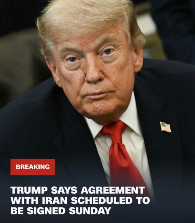 Trump says agreement with Iran is scheduled to be signed Sunday. Iran hasn't confirmed timing but said an "understanding" was reached on most issues. Follow live updates