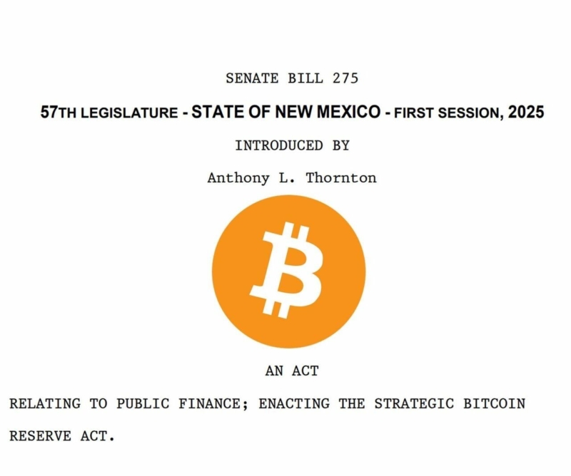 New Mexico could purchase up to $2 billion in Bitcoin if a new bill is passed.