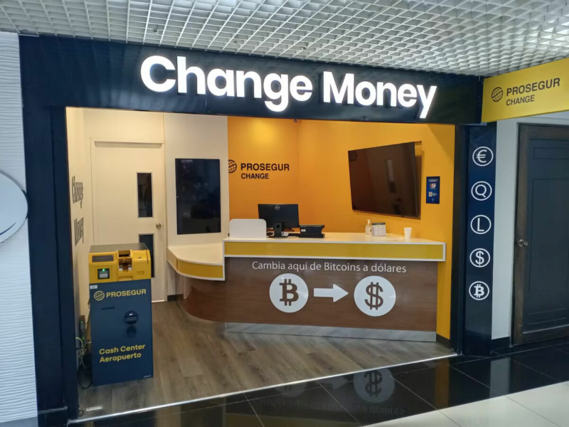 BULLISH: El Salvador’s international airport now hosts two kiosks where travelers can instantly exchange Bitcoin for US dollars via a QR code.
