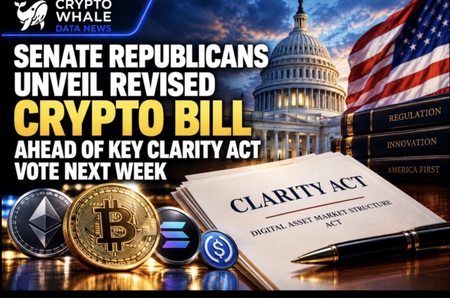 Senate Republicans unveil revised crypto bill ahead of key Clarity Act vote next week