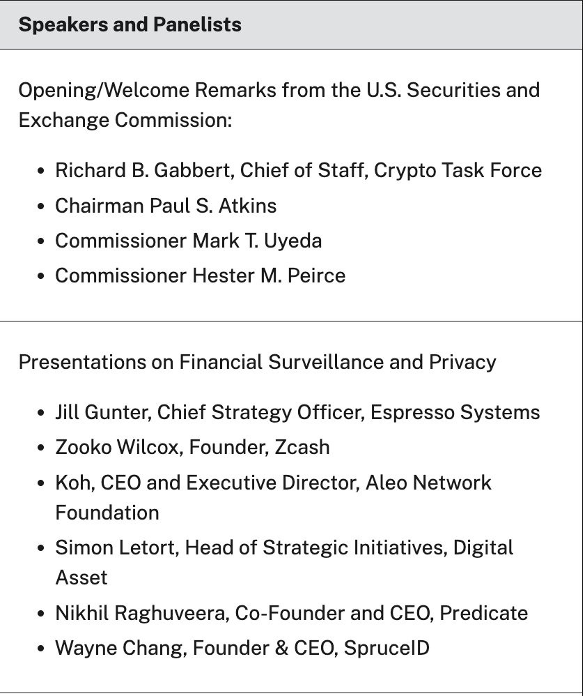 the-sec-has-updated-the-agenda-for-its-dec-15-roundtable-on-crypto-financial-surveillance-and-privacy-featuring-zcash-founder-zooko-wilcox-and-other-crypto-and-blockchain-leaders-2