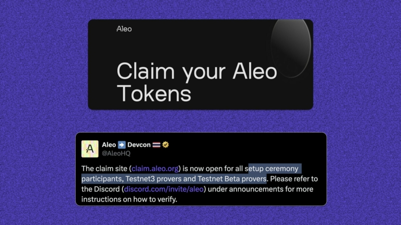 Aleo airdrop claim is live for