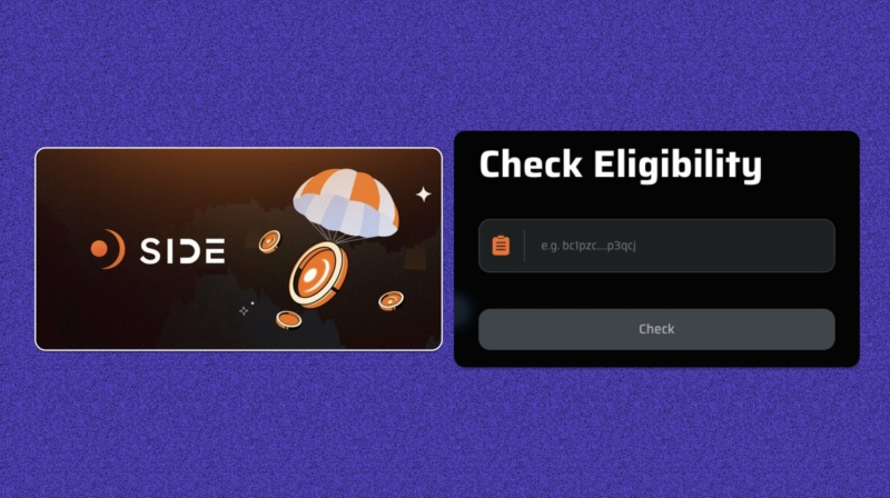 Check whether you are eligible for Side protocol airdrop