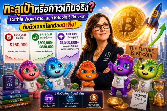 ทะลุเป้าหรือกาวเกินจริง Cathie Wood กางแผนที่ Bitcoin 5 ปีข้างหน้า กับตัวเลขที่โลกต้องตะลึง