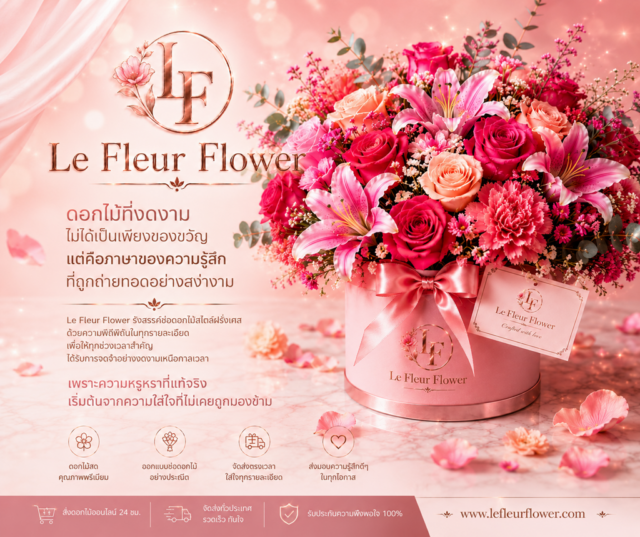 Le Fleur Flower รังสรรค์ช่อดอกไม้สไตล์ฝรั่งเศ