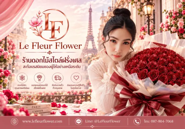 ช่อกุหลาบแดงประกายกลิตเตอร์อันสง่างาม พิถีพิถันทุกการออกแบบ