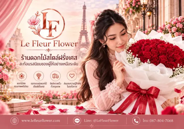 ช่อดอกกุหลาบสไตล์ฝรั่งเศส จาก Le Fleur Flower