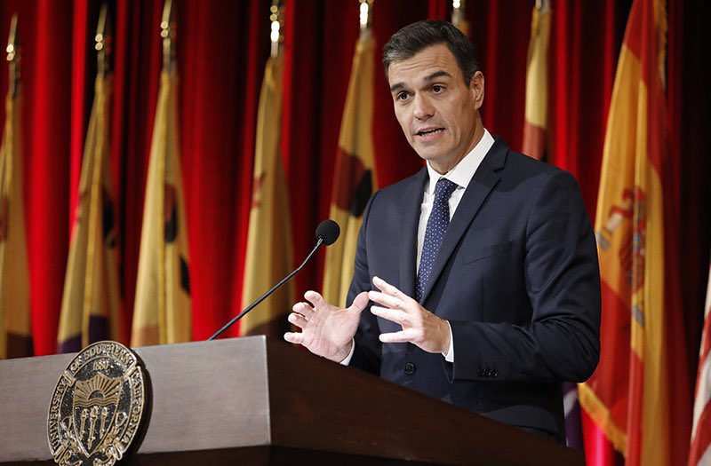 Spanish Prime Minister Pedro Sanchez says "if we defend international law in Ukraine, then we must defend international law in Gaza.