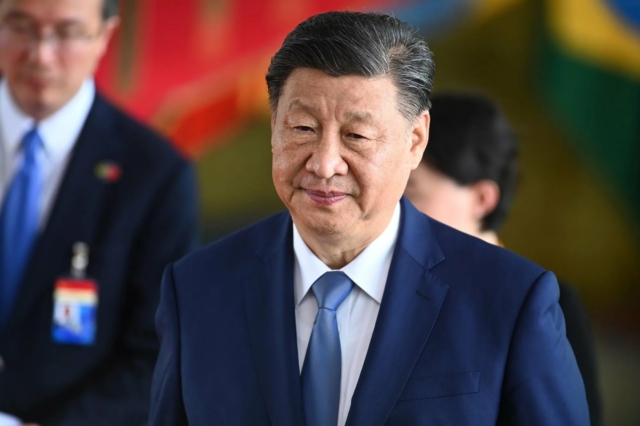 Chinese President Xi Jinping visits BRICS New Development Bank in Shanghai.