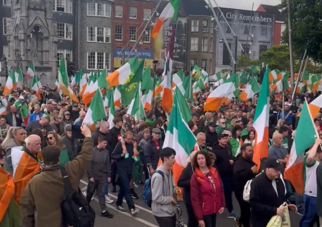 Protest against mass immigration and government policies breaks out in Ireland.