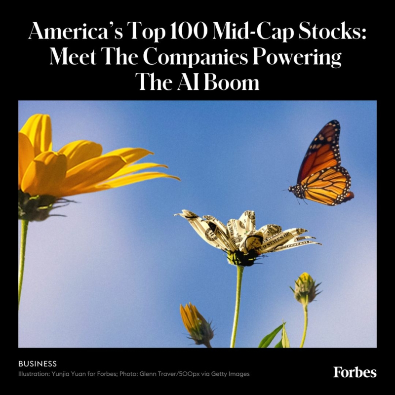 Electrical infrastructure stocks like Powell Industries and IES Holdings have been on a tear, leading Forbes’ ranking of mid-sized companies. Right behind are names like Abercrombie & Fitch, Dutch Bros, Sweetgreen and Shake Shack