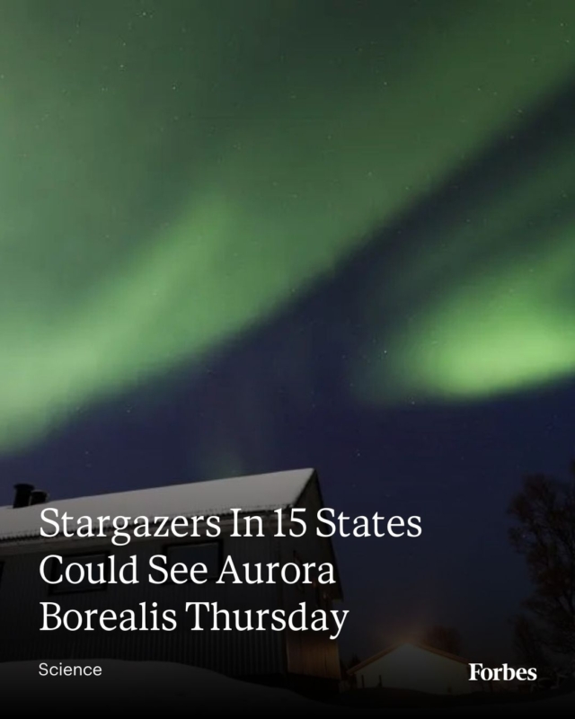 A minor geomagnetic storm expected in the early hours of Friday morning could make the Northern Lights visible in 15 states overnight on Thursday, including for stargazers as far south as Iowa