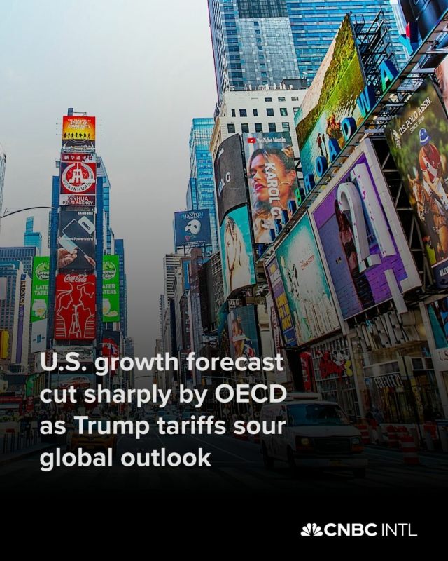 Economic growth forecasts for the U.S. and globally were cut further by the Organisation for Economic Co-operation and Development as President Donald Trump’s tariff turmoil weighs on expectations.