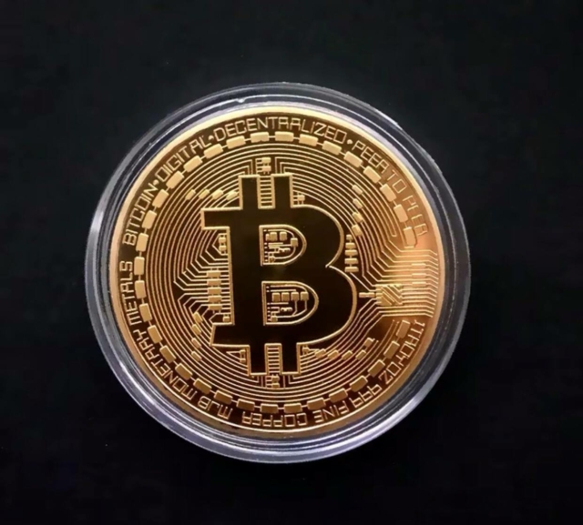 เหรียญ Bitcoin ชุบทอง คอลเลกชันศิลปะที่ระลึก ของขวัญ ของที่ระลึก BTC โลหะ